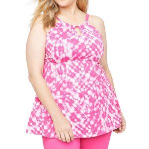 Nwt Tie Dye Keyhole Tankini Top Catherines Swimsuits For All